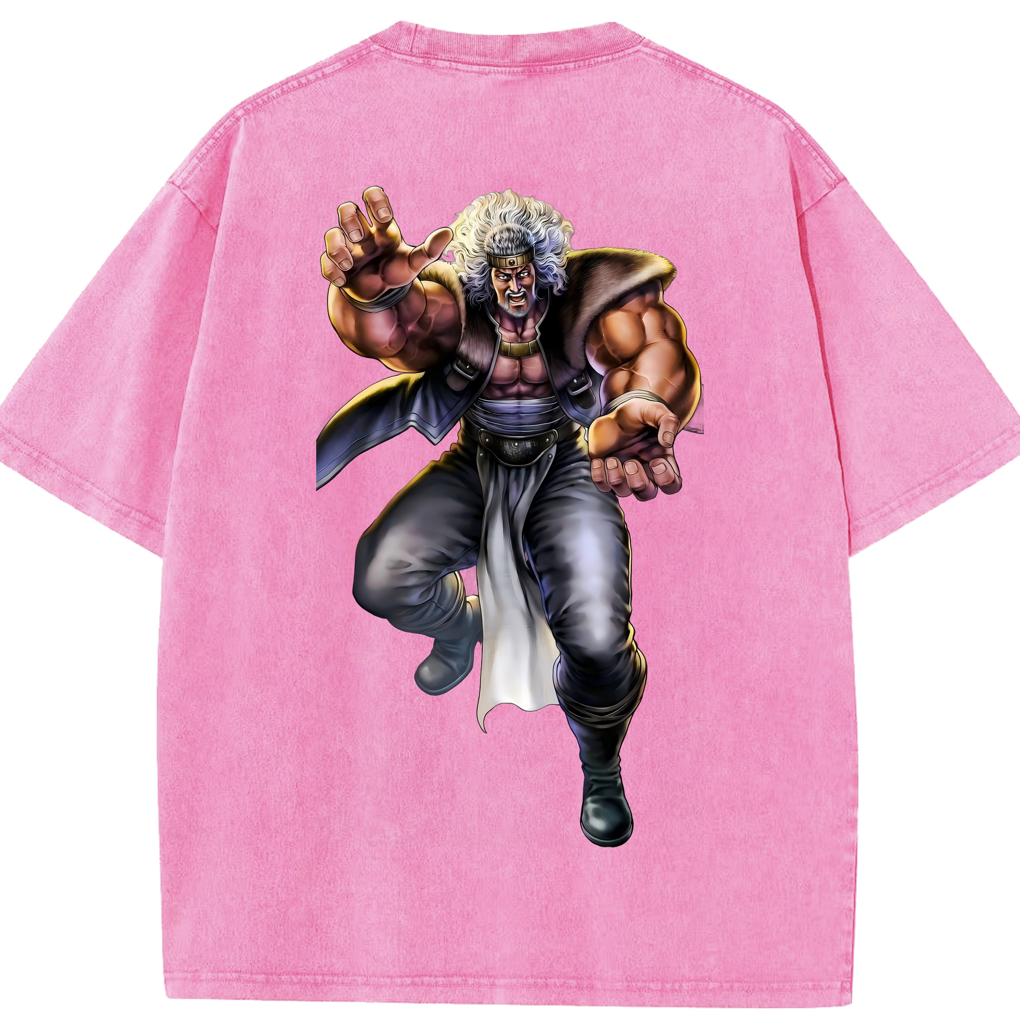 （画像用） 北斗の拳 Fist of the North Star 綿100% ヴィンテージ風 半袖Tシャツ（背面プリント）